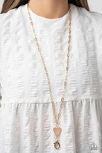 Load image into Gallery viewer, Kiss and SHELL - Gold (Heart Lanyard) Necklace
