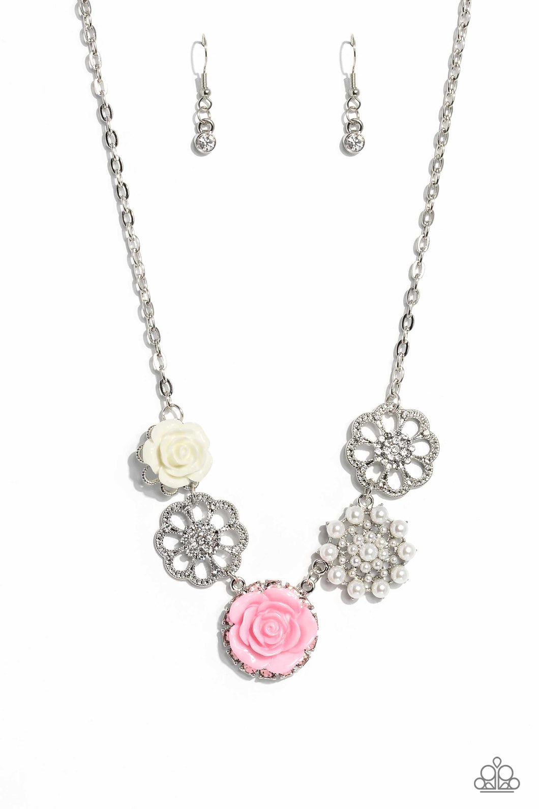 Tea Party Favors - Pink (Flowers) Necklace (LOP-0423)