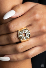 Load image into Gallery viewer, Stylish Sunbeams - Gold (Opalescent Rhinestone) Ring
