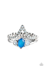Load image into Gallery viewer, Chevron Celebrity - Blue (Oval-Cut Gem) Ring
