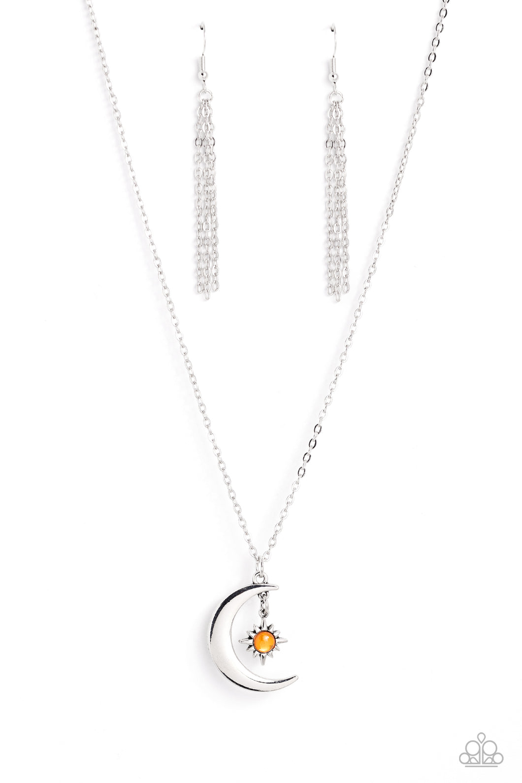 Stellar Sway - Orange (Star/Moon Pendant) Necklace