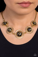 Load image into Gallery viewer, Sophisticated Showcase - Black (Gold Flecks/Chain) Necklace
