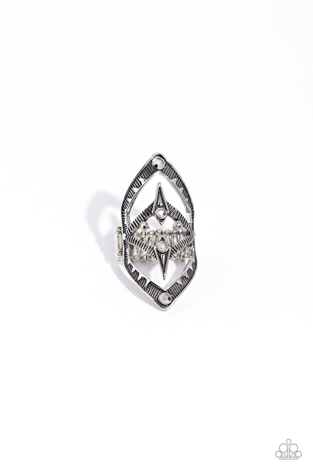 Daring Diamonds - Silver (Hematite) Ring