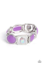 Load image into Gallery viewer, Majestic Mashup - Purple (white glitz and iridescent beads) Bracelet
