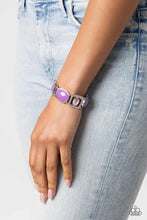 Load image into Gallery viewer, Majestic Mashup - Purple (white glitz and iridescent beads) Bracelet
