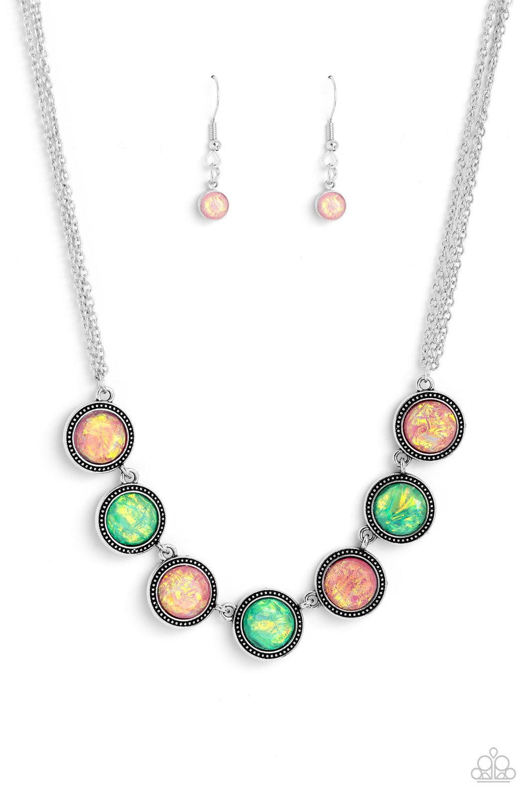 Looking for DOUBLE - Pink and Green Gem Necklace