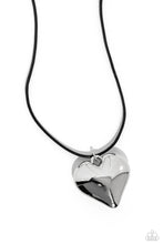 Load image into Gallery viewer, CORDED Love - Black (Silver Heart) Necklace
