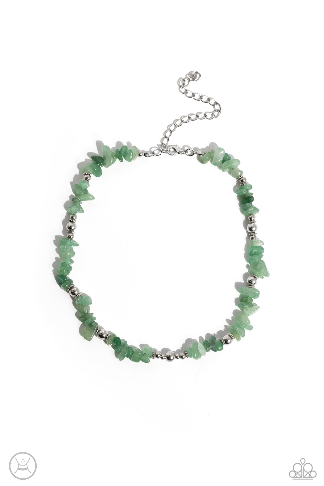 Carved Confidence - Green (Jade Choker) Necklace