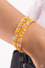 Load image into Gallery viewer, Coiled Candy - Yellow (Seed Bead) Bracelet
