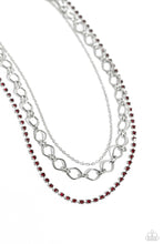 Load image into Gallery viewer, Tasteful Tiers - Red (Rhinestone) Necklace
