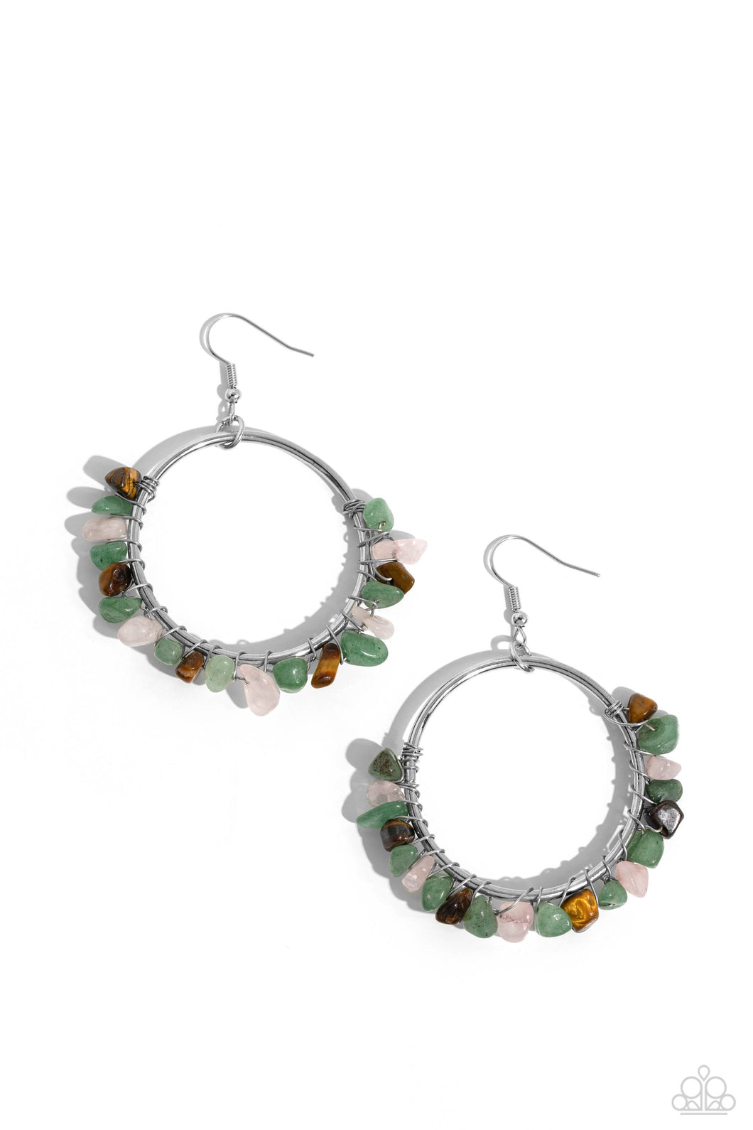 Handcrafted Habitat - Green (Multi Stone) Earring