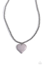 Load image into Gallery viewer, Picturesque Pairing - Silver (Gray Stone Heart) Necklace
