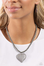 Load image into Gallery viewer, Picturesque Pairing - Silver (Gray Stone Heart) Necklace
