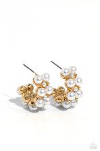 Load image into Gallery viewer, White Collar Wardrobe - Gold (White Pearl) Hoop Earring
