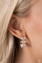 Load image into Gallery viewer, White Collar Wardrobe - Gold (White Pearl) Hoop Earring
