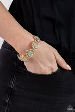 Load image into Gallery viewer, Executive Elegance - Multi (Iridescent Rhinestones/Gold Disc) Bracelet
