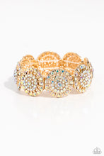 Load image into Gallery viewer, Executive Elegance - Multi (Iridescent Rhinestones/Gold Disc) Bracelet
