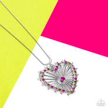 Load image into Gallery viewer, Flirting Ferris Wheel - Pink (Heart) Necklace
