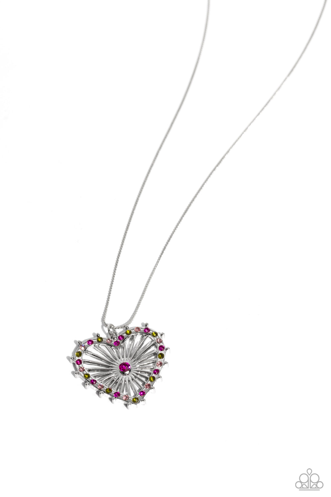 Flirting Ferris Wheel - Pink (Heart) Necklace