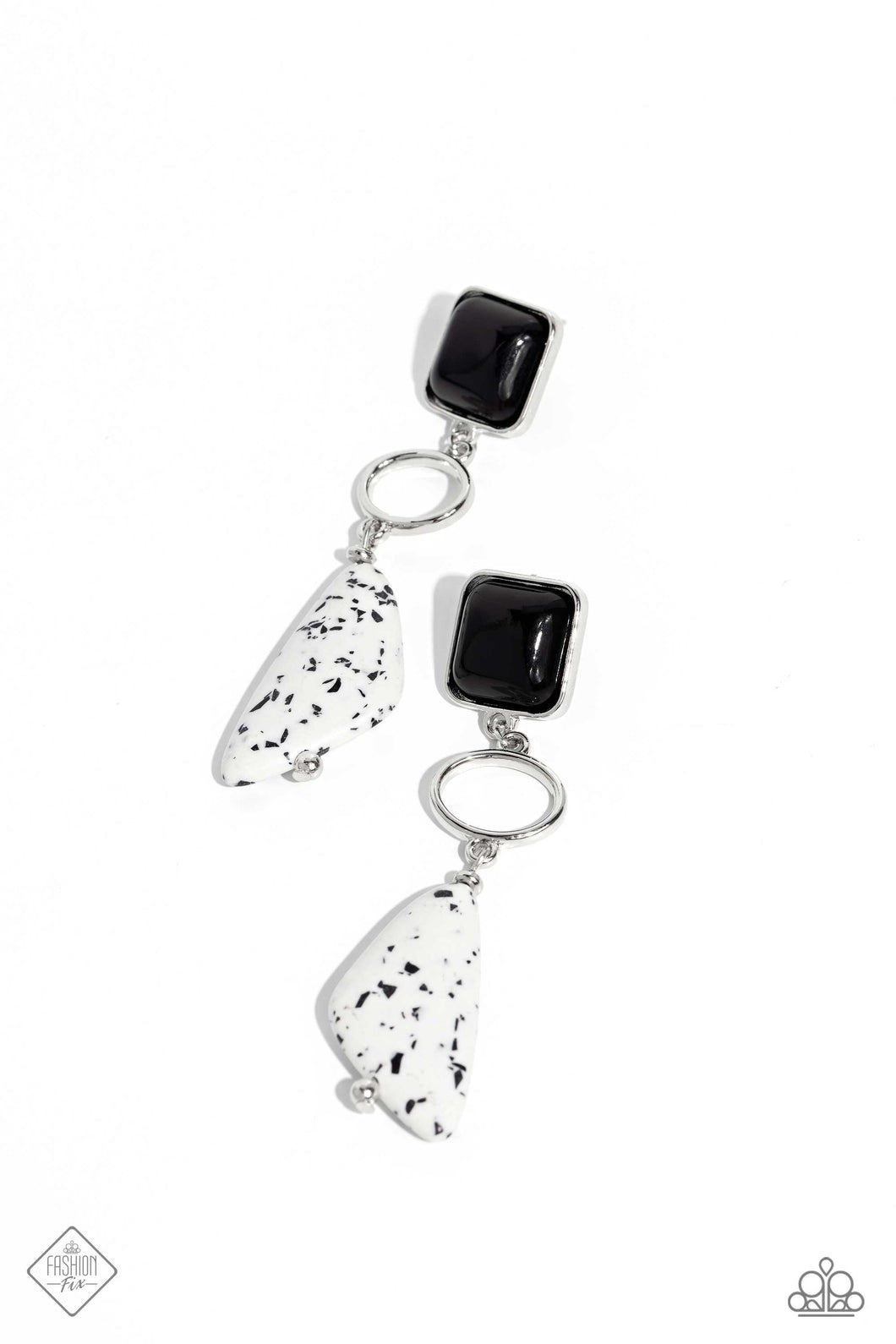 High-End Hallmark - Black Earring (SSF-1023)