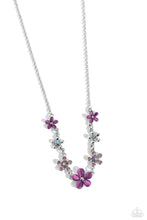 Load image into Gallery viewer, Spring Showcase - Purple (Cat&#39;s Eye Stone) Petal Necklace
