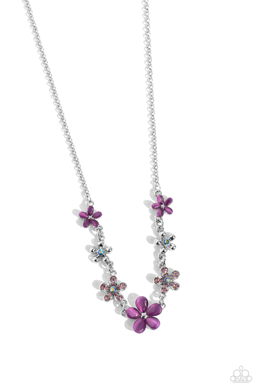 Spring Showcase - Purple (Cat's Eye Stone) Petal Necklace