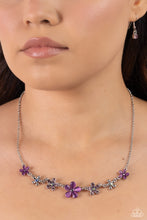 Load image into Gallery viewer, Spring Showcase - Purple (Cat&#39;s Eye Stone) Petal Necklace
