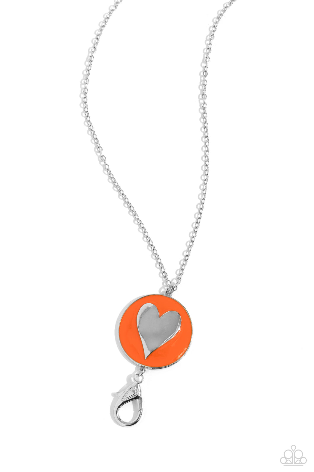 True to Your Heart - Orange (Heart) Lanyard Necklace