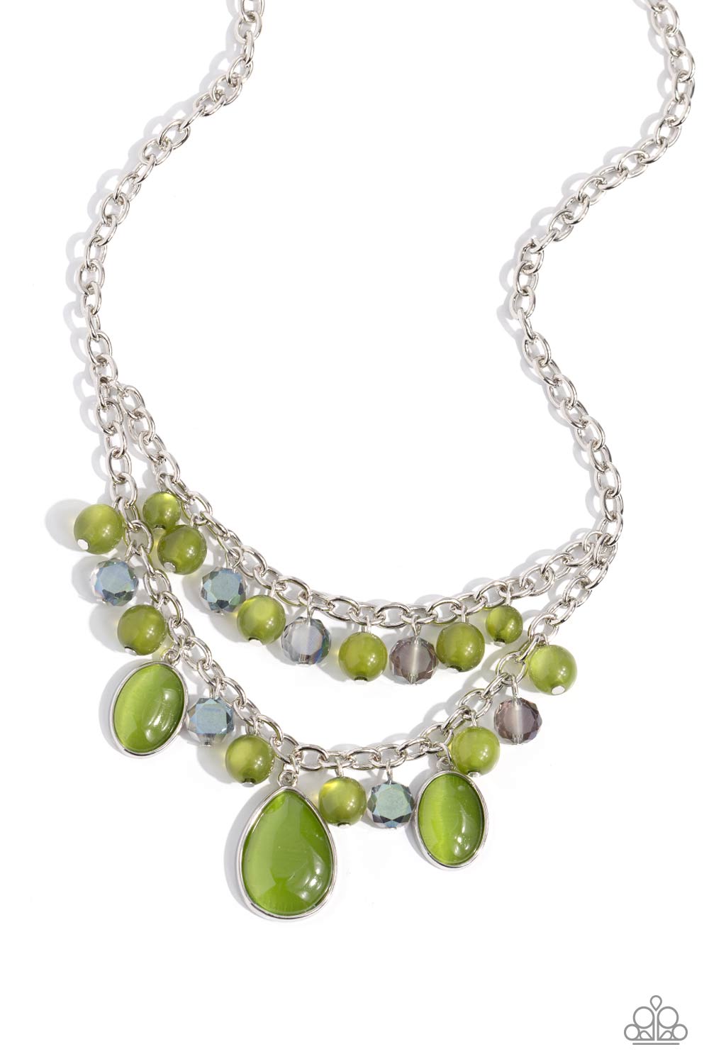 Dewy Disposition - Green (Olive Cat's Eye Stone) Necklace