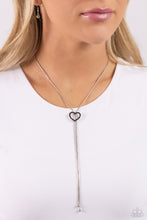 Load image into Gallery viewer, Tempting Tassel - Black (Rhinestone) Heart Necklace
