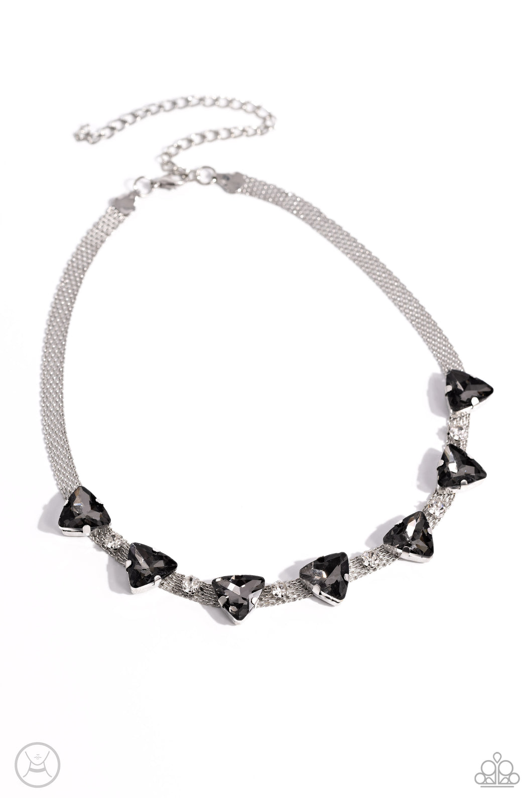 Strands of Sass - Silver (Smoky Gems) Choker Necklace