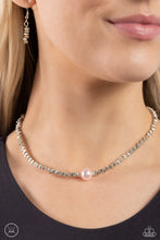 Load image into Gallery viewer, Tasteful Triangles - Pink (Pearl ) Choker Necklace
