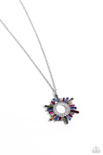 Load image into Gallery viewer, Enigmatic Edge - Multi (MultiColored Emerald-Cut Gem) Necklace
