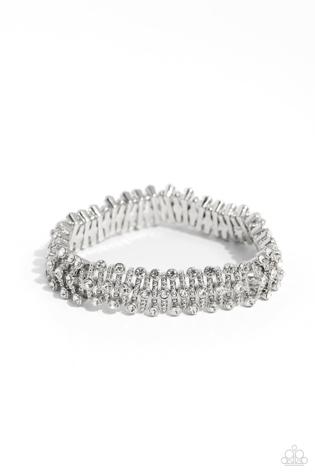 Corporate Confidence - White (Rhinestone) Bracelet