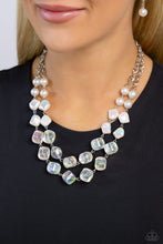 Load image into Gallery viewer, Eclectic Embellishment - White (Pearls/Iridescent Bead) Necklace
