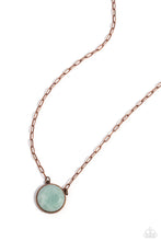 Load image into Gallery viewer, Suspended Stone - Copper (Light Blue Stone) Necklace
