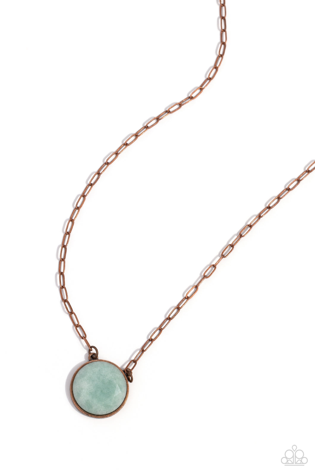 Suspended Stone - Copper (Light Blue Stone) Necklace