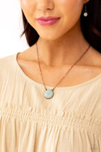 Load image into Gallery viewer, Suspended Stone - Copper (Light Blue Stone) Necklace
