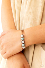 Load image into Gallery viewer, Suspended Symmetry - Copper (Light Blue Stone) Bracelet
