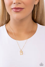 Load image into Gallery viewer, Leave Your Initials - Gold - B Necklace
