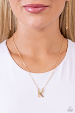 Load image into Gallery viewer, Leave Your Initials - Gold - K Necklace
