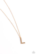 Load image into Gallery viewer, Leave Your Initials - Gold - L Necklace
