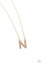 Load image into Gallery viewer, Leave Your Initials - Gold - N  Necklace
