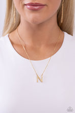 Load image into Gallery viewer, Leave Your Initials - Gold - N  Necklace
