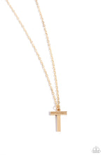 Load image into Gallery viewer, Leave Your Initials - Gold - T Necklace
