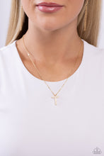 Load image into Gallery viewer, Leave Your Initials - Gold - T Necklace
