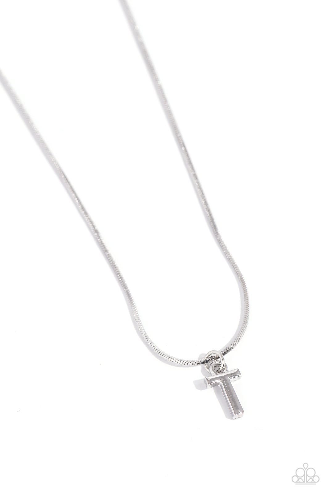 Seize the Initial - Silver - T Necklace