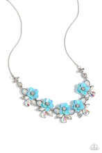 Load image into Gallery viewer, Ethereally Enamored - White (Blue Iridescent Rhinestone) Necklace
