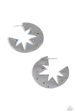 Load image into Gallery viewer, Starry Sensation - Blue (Iridescent) Hoop Earring
