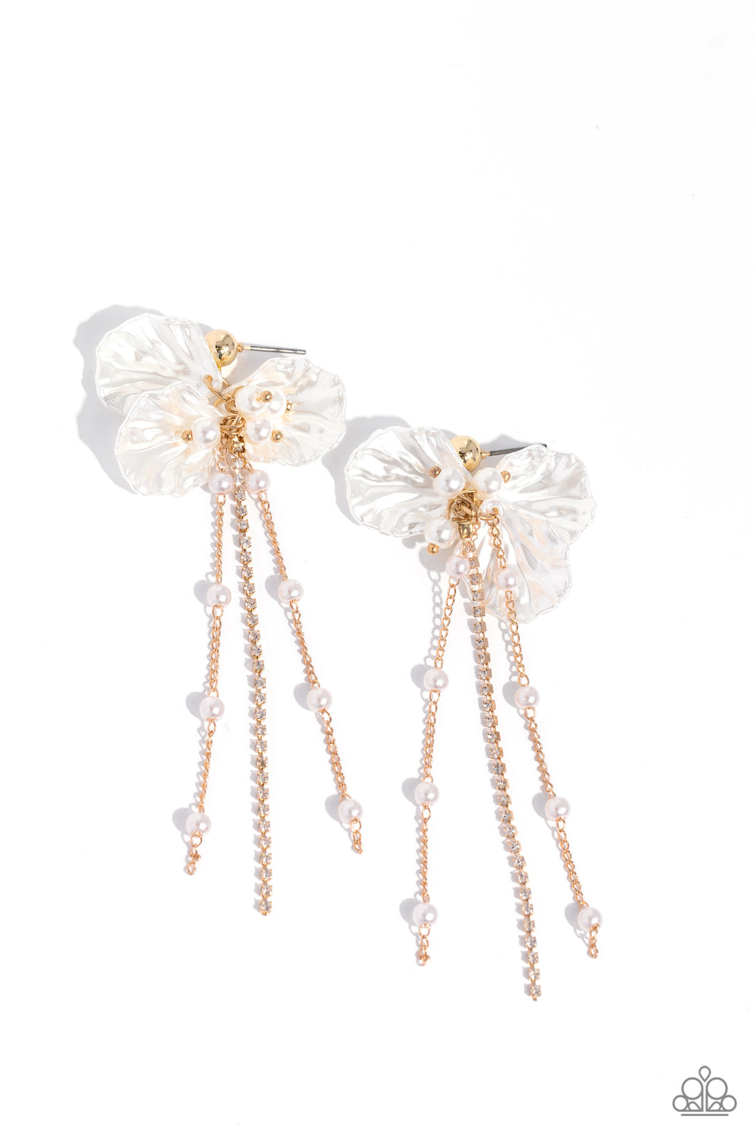 Graceful Gesture - Gold (White Pearl) Earring